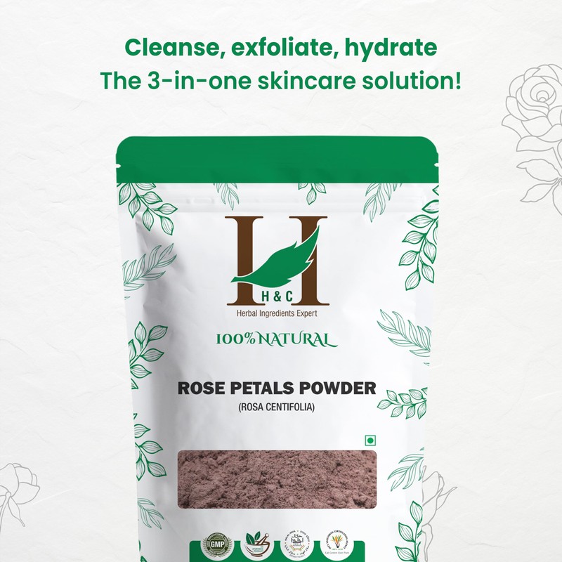 H&C HERBAL INGREDIENTS EXPERT 100% Pure Rose Petals Powder (Rosa