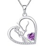 YL Horse Necklace for Women 925 Sterling Silver Heart Pendant
