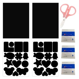 Self-Adhesive Repair Patches - 4 Sheets with Enhanced Stickiness, Includes Scissors and 3 Adhesive Wipes for Jackets, Puffer Coats, Shoes, Sofas, and More (Black)