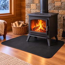 Fire-Resistant Fireplace Hearth Mat for Floor Protection – Non-Slip Fiberglass Spark & Ember Guard, 40.16 x 19.69 Inch for Wood Stoves