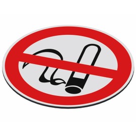SCHILDER Systeme Prohibition Sign - No Smoking - 3 mm Aluminium Dibond Sign - 20 cm Diameter - Waterproof and Weather-Resistant for Indoor and Outdoor Use - 100% Made in Austria