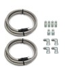 52" Length SS Braided Transmission Cooler Hose Lines For TH350