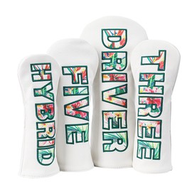 Golf Club Head Covers - Premium Leather Driver, 3 & 5 Fairway Wood, Hybrid Headcovers, Putter Covers for Blade and Mallet, and Alignment Stick Covers (Set)