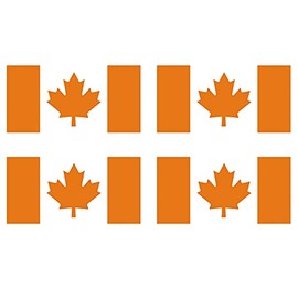 CUSHYSTORE 2.5"x1.25" Canada Canadian Flag Maple Leaf National Country Sticker Decal for Laptop Phone Scrapbook, Set of 4 (Orange, 2.5"x1.25")