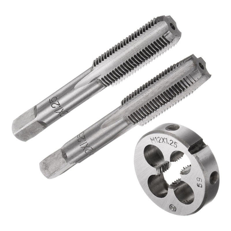 sourcing map 3pcs Metric Hand Tap & Die Set, M12