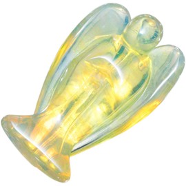 SUNYIK Buff Guardian Anagel Statues,Hand Carved Pocket Stone,Figurine,Sculpture,Sphere 4"