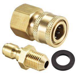 uxcell Garden Hose Brass Quick Connect Set Fittings M14x1.5 Male & M22x1.5 Female Thread Water Hose Connectors Pressure Washer Adapter