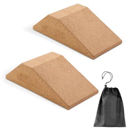 2 Pack Cork Squat Wedge Block, Non-Slip for Raised Heel, Squat Wedge, Wedge for Squats and Ankle Stretchers, Yoga, as well as Calf Block Platform for Squats, Weightlifting