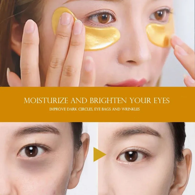 50 Pares De Parches Para Ojos Crystal Gold Que Eliminan