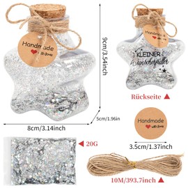 Wish Filler Money Gift with Corks, Silver Sequins, Stickers for Communion Gifts Girls Boys, Birthday, Christening, Communion, Confirmation, Youth Consecration Wedding