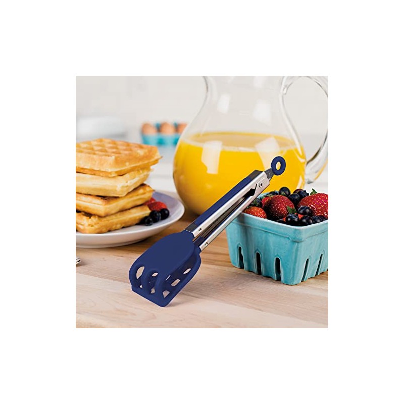 Tovolo Waffle Tongs Mini Silicone Kitchen Tongs for Cooking Serving