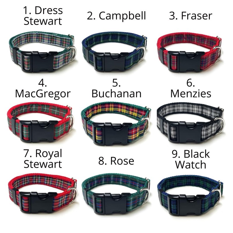 Tartan Dog Collar 25mm Wide Adjustable Comfortable Collar Small Medium