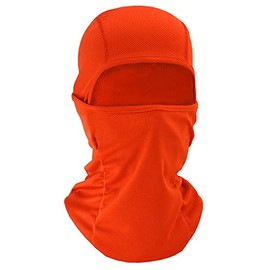 TOPTIE Breathable Balaclava, Mesh Cooling Full Cover Balaclava for Men Women Cycling Motorcycle Helmet Liner-Orange