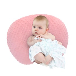 LAT Nursing Pillow for Breastfeeding with Removable Minky Cover,Ergonomic Breast Feeding Pillows for Mom and Baby,Machine Washable(Pink)