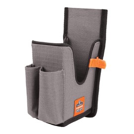 Ergodyne Squids 5540 Barcode Scanner Holster Pouch for Gun Grip Mobile Computers, Holder for Handheld Bar Code Scanners, Belt Loop Attachment Gray Small