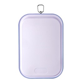 FIVETAS Plastic Cutting Board,Large Cutting Board Dishwasher Safe,Chopping Boards with Non-slip Feet and Juice Grooves,BPA Free,Non-Porous,Rotating Steel Ring Handle,(PURPLE, 15.35"x10.6")