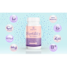 Natifi (2 Bottles Fertility Prenatal Vitamins Regulate Cycles Balance Hormones, Aid Ovulation. Conception Multivitamin for Women. 60 Caps Folic Acid, Myo Inositol, Vitex