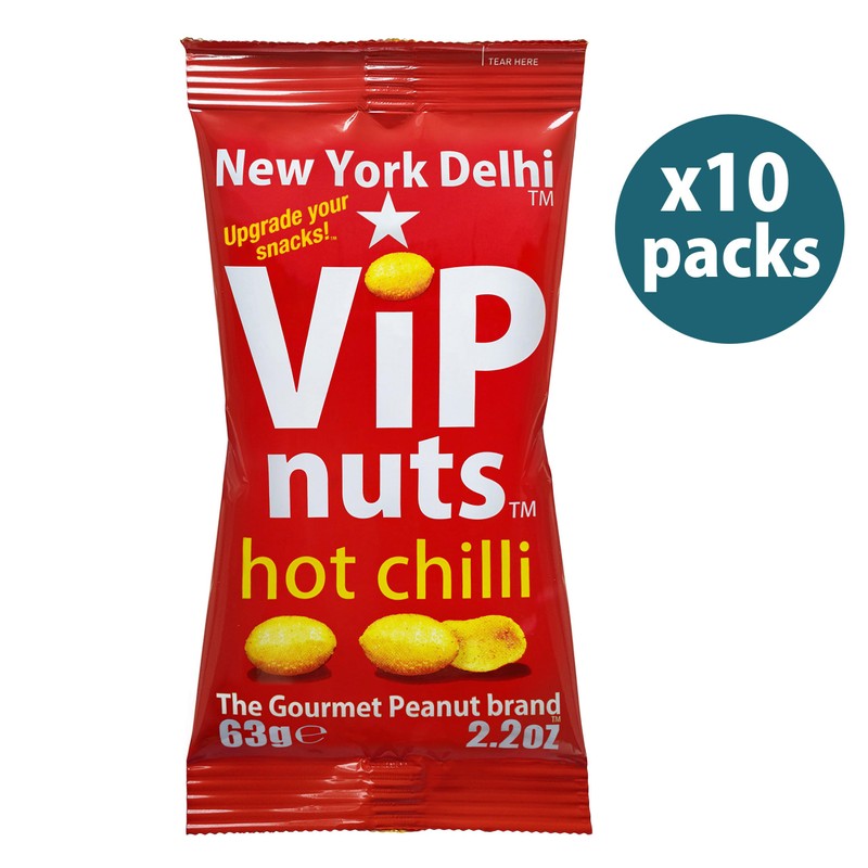 New York Delhi ViPnuts, Hot Chilli Flavoured Peanuts, Vegan, Gluten