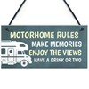 RED OCEAN Motorhome Rules Sign Hanging Door Plaque Motorhome Caravan