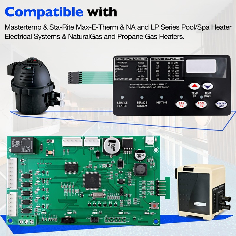 42002-0007S Control Board Kit Compatible with Pentair MasterTemp 400/300/250/200 &