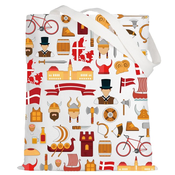 LEVLO Denmark Travel Culture Gift Danish Theme Travel Pouch Bag