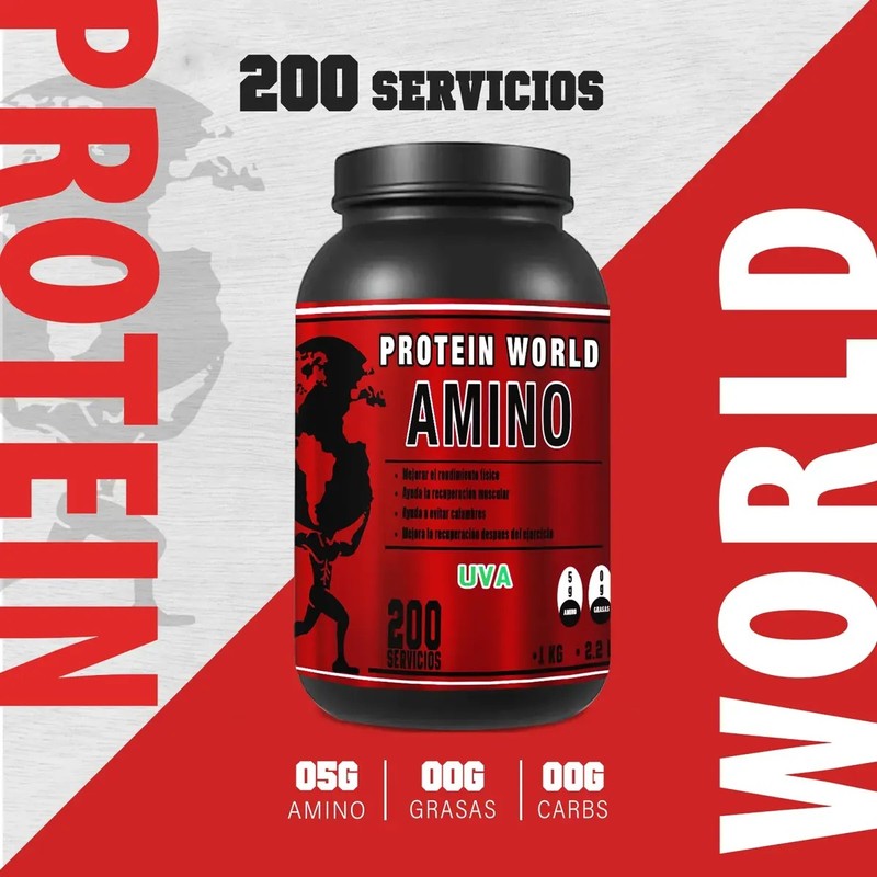 Aminoácidos Bcaas En Polvo Protein World 1kg Varios Sabores