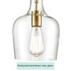 HYDELITE Modern Brushed Gold Pendant Light Fixtures Clear Glass Adjustable