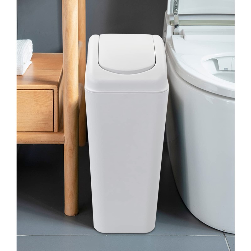 Buyitt Plastic Swing Bin Trash Bin, Waste Bin with Lid,