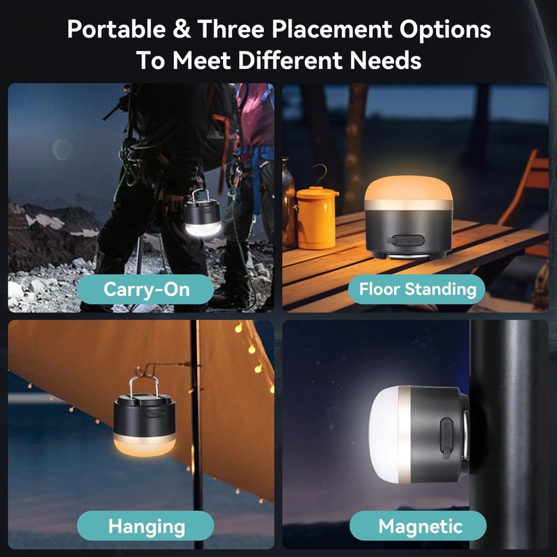 Romon Led Campinglampe,3600 Mah Akku,RGB Farbwechsel Camping Laterne Mit USB
