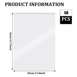 MUAMAX 50Pcs Travel Clothes Bags, 40 x 30cm Large Plastic Hospital Bags Maternity Essentials,Reusable Ziplock Bags for Clothes Packing Storage Seal Bags Waterproof Luggage Organiser for Garment School