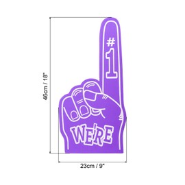 PATIKIL 18 Inch Giant Foam Finger, We Are #1 EVA Foam Hand Cheerleading Vibrant Color for Celebration Pom Poms Sports Events Spirit Games Party, Purple