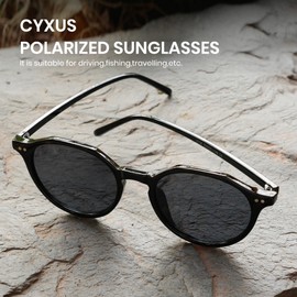 Cyxus 1251 Sunglasses, Women's, Men's, UV Protection, UV Protection, Small Face Effect, Driving, Climbing, Travel, Sports, Fashionable, Black