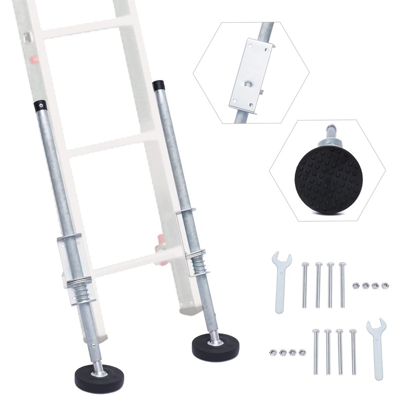 GDNTMU Ladder Leveler Pair with Engraved Anti-Slip Pattern Steel Pole