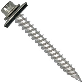 Stainless Steel Metal Roofing Screw:NO Paint (250) 12 x 2" Hex Sheet Metal Roof Screw. Sharp Point Metal to Wood siding Screws. 5/8" EPDM Washer.