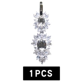 Hair Clips for Thick Hair - Vintage Rhinestone Bobby Pins Bling Crystal Metal Hairclips Grips Slide Diamante for Brides Girls Silver 3029