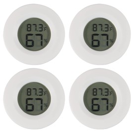 ALMOCN 4 x Mini LCD Digital Thermometer Temperature Humidity Tester Hygrometer for Fridge Aquarium -50°C ~ + 70°C (White)
