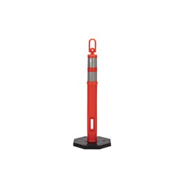 CJ Safety 45" Orange Delineator Post Cone with 10 lbs. Rubber Base, 2 Reflective Bands (Set of 6 (Post & Base))