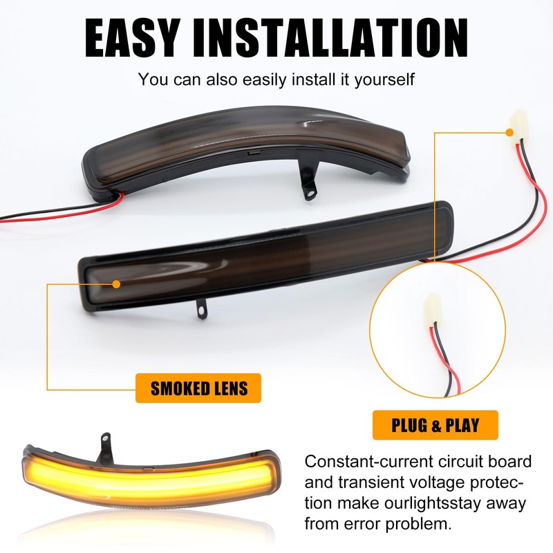 doiplent [2pcs] Side Mirror Turn Signal Lights for Ford Explorer