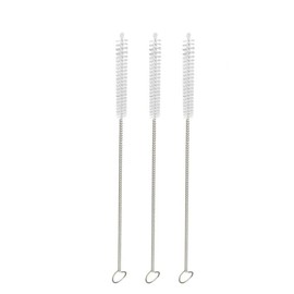 3 Pcs Silver Drinking Straw Cleaning Brush Reusable Metal Drinking Straw Cleaner Brush Bendable Test Tube Bottle Cleaning Tool Household Cleaning Brushes