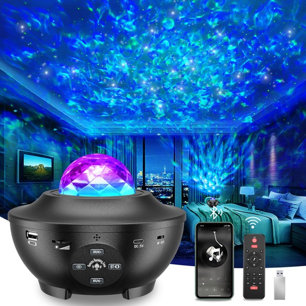 Galaxy Projector, Star Projector with Bluetooth Speaker, 3 in 1