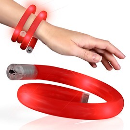 Red Flashing LED Light Up Wrap Around Tube Bracelet