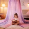 Mosquito Net Bed Canopy for Girls, Princess Bed Canopy Curtains