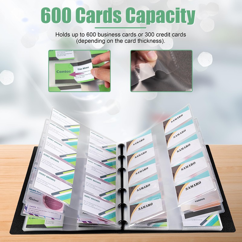MyLifeUNIT Business Card Book, Name Card Holder Book with 600