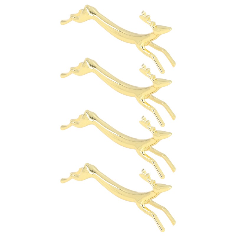 4Pcs Chopstick Rest Smoother Surfaces Reusable Cute Animal Design Gold