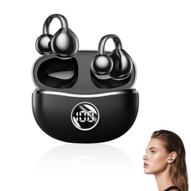 Horuili® Open Bluetooth Headset, Wireless Ear Clip Headphones, Wireless Bluetooth 5.4, Open Ear Bluetooth Headphones, Noise Reduction, Dynamic Equalizer, 3D Sound