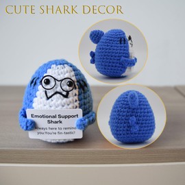 JoyChoi Positive Crochet Potato Animals - Emotional Support Potato, Duck & Shark Plush, Cute & Funny Birthday, Anniversary, Christmas, Graduation Gifts, Office or Room Desk Decor for Women Men 3 PCS