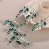 Teyglen 6pcs Bridal Green Rhinestone Wedding Hair Pins Simple Crystal