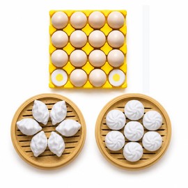 Realistic 3D Egg Bun Dumpling Fridge Magnets, Funny Novelty Set of 32
