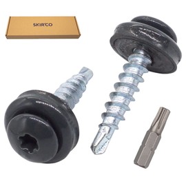 SKIR'CO Pack of 200 Metal Roofing Screws 4.8 x 20 mm Painted Self-Drilling Screws with EPDM Washers Torx Head (Anthracite Grey RAL 7016)