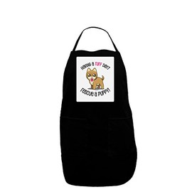 TooLoud Rescue A Puppy Panel Dark Adult Apron - Black - One-Size